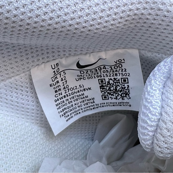 Nike Court Vision Alta White Metallic Gold Leather Platform Shoe Womens 10 NEW - Picture 12 of 12